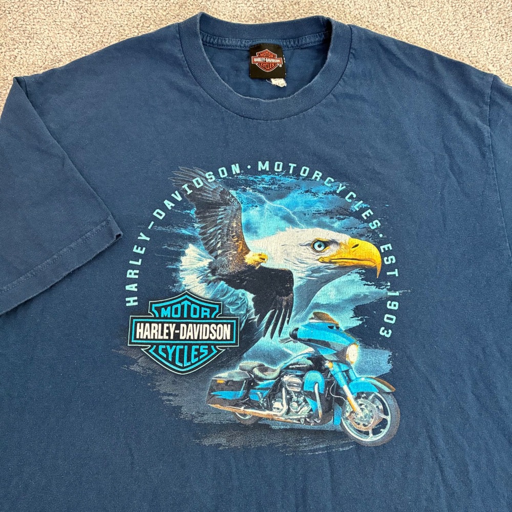 Harley Davidson T Shirt Mens Large American Eagle Biker West Virginia